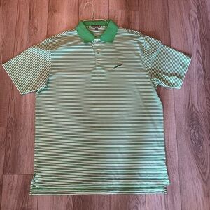 Peter Millar Fishers Island Green Striped Polo Shirt